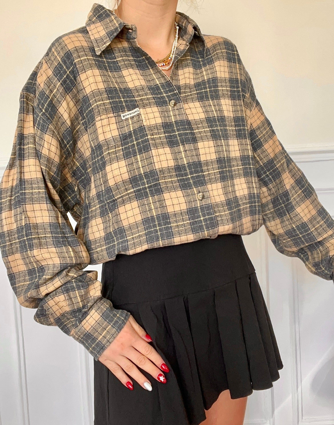Chemise à motifs oversize Chevignon vintage 80s Taille L