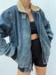Veste/Bombers en jean oversize vintage 80s Taille M