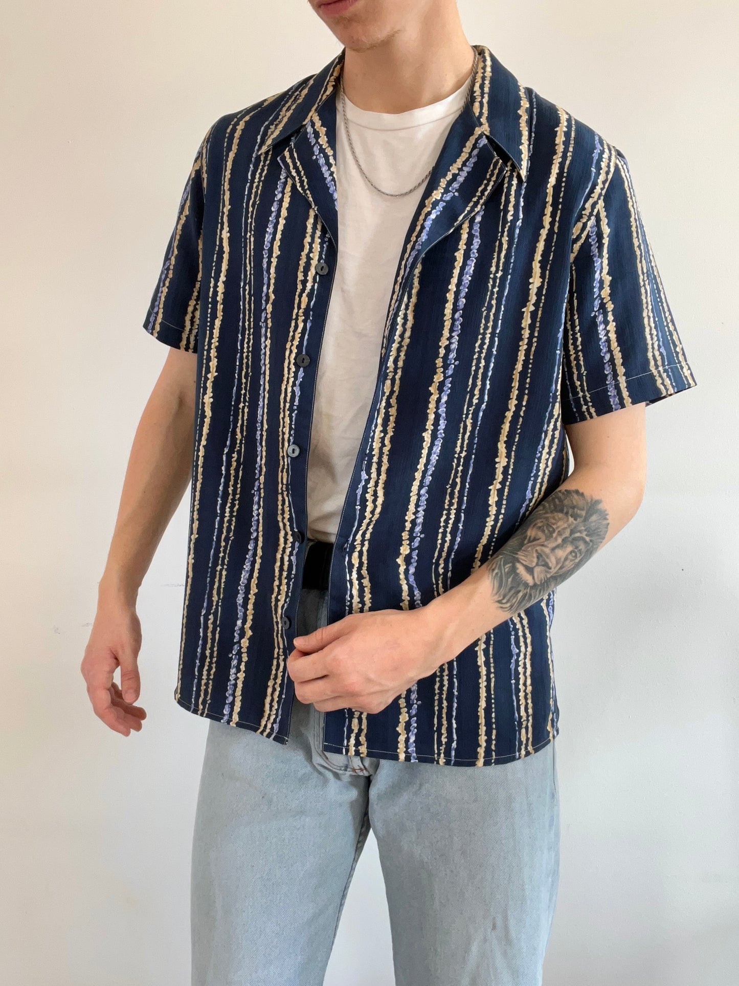 Chemise à rayures vintage 80s Taille M