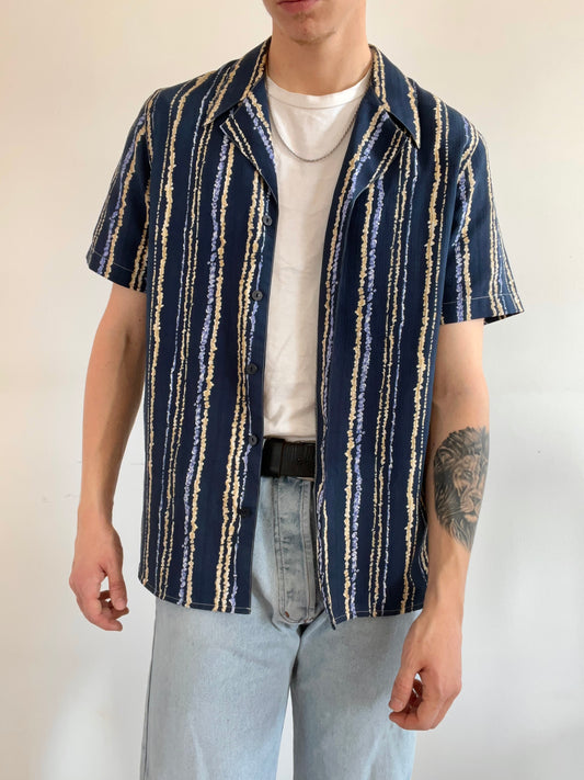Chemise à rayures vintage 80s Taille M