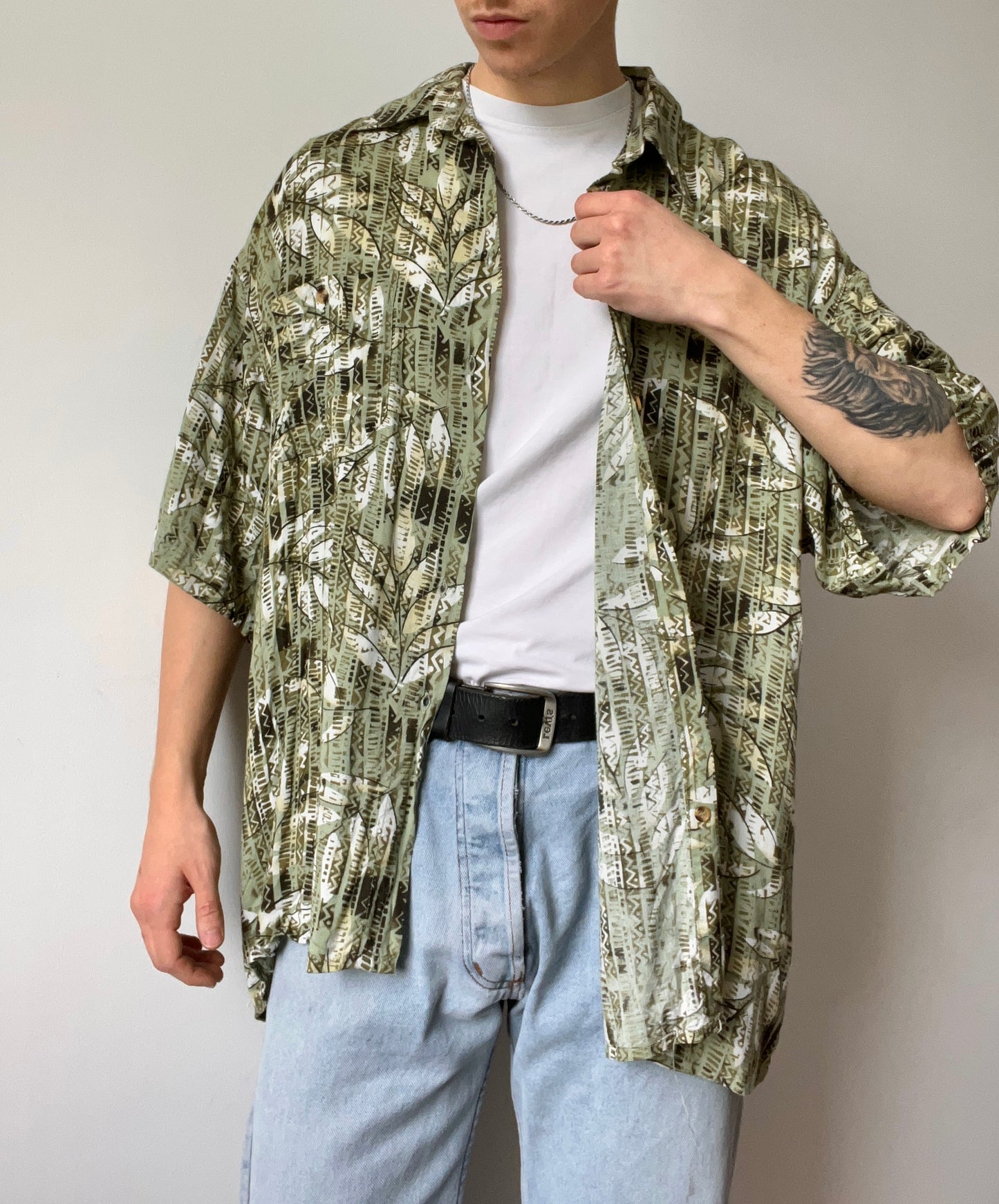 Chemise à motifs oversize vintage 80s Taille L